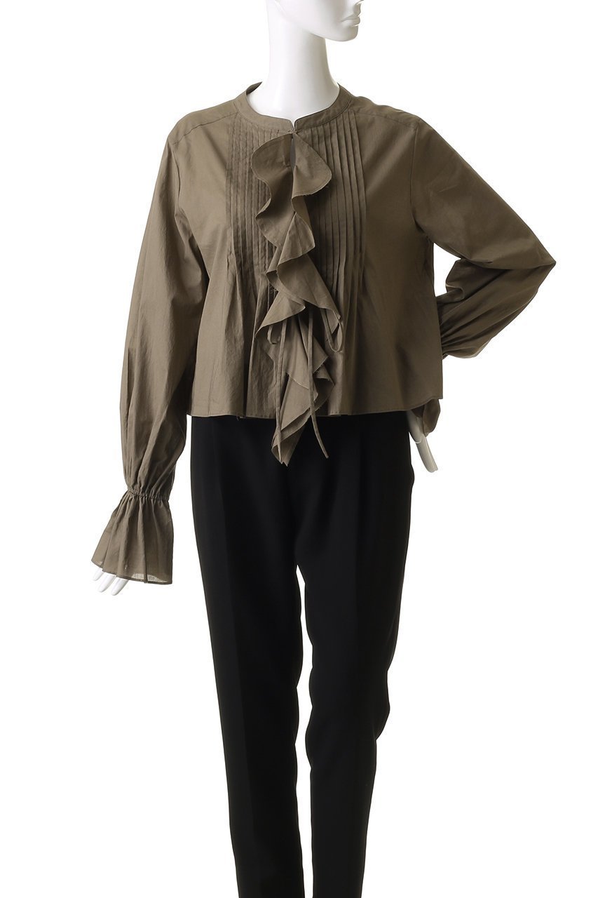 【ハー/HER.】のフロントフリルブラウス 人気、トレンドファッション・服の通販 founy(ファニー) 　ファッション　Fashion　レディースファッション　Fashion for Women　トップス・カットソー　Cut & Sew Tops　シャツ・ブラウス・オフィスカジュアル　Elegant Blouses & Button-Ups　おすすめ　Recommended / Our Picks　スリーブ　Sleeve, Long Sleeve / Short Sleeve　デニム　Denim, Jeans Material　フリル　Frill, Ruffle　ロング　Long, Long-Length　ヴィンテージ　Vintage Style　other-2|ID: prp329100004510931 ipo3291000000032906636