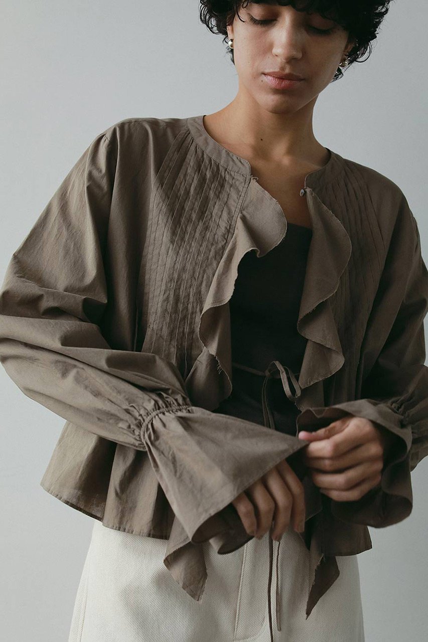 【ハー/HER.】のフロントフリルブラウス 人気、トレンドファッション・服の通販 founy(ファニー) 　ファッション　Fashion　レディースファッション　Fashion for Women　トップス・カットソー　Cut & Sew Tops　シャツ・ブラウス・オフィスカジュアル　Elegant Blouses & Button-Ups　おすすめ　Recommended / Our Picks　スリーブ　Sleeve, Long Sleeve / Short Sleeve　デニム　Denim, Jeans Material　フリル　Frill, Ruffle　ロング　Long, Long-Length　ヴィンテージ　Vintage Style　other-6|ID: prp329100004510931 ipo3291000000032906647