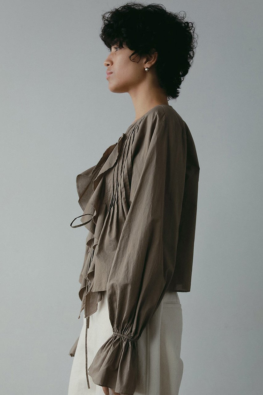 【ハー/HER.】のフロントフリルブラウス 人気、トレンドファッション・服の通販 founy(ファニー) 　ファッション　Fashion　レディースファッション　Fashion for Women　トップス・カットソー　Cut & Sew Tops　シャツ・ブラウス・オフィスカジュアル　Elegant Blouses & Button-Ups　おすすめ　Recommended / Our Picks　スリーブ　Sleeve, Long Sleeve / Short Sleeve　デニム　Denim, Jeans Material　フリル　Frill, Ruffle　ロング　Long, Long-Length　ヴィンテージ　Vintage Style　other-7|ID: prp329100004510931 ipo3291000000032906651