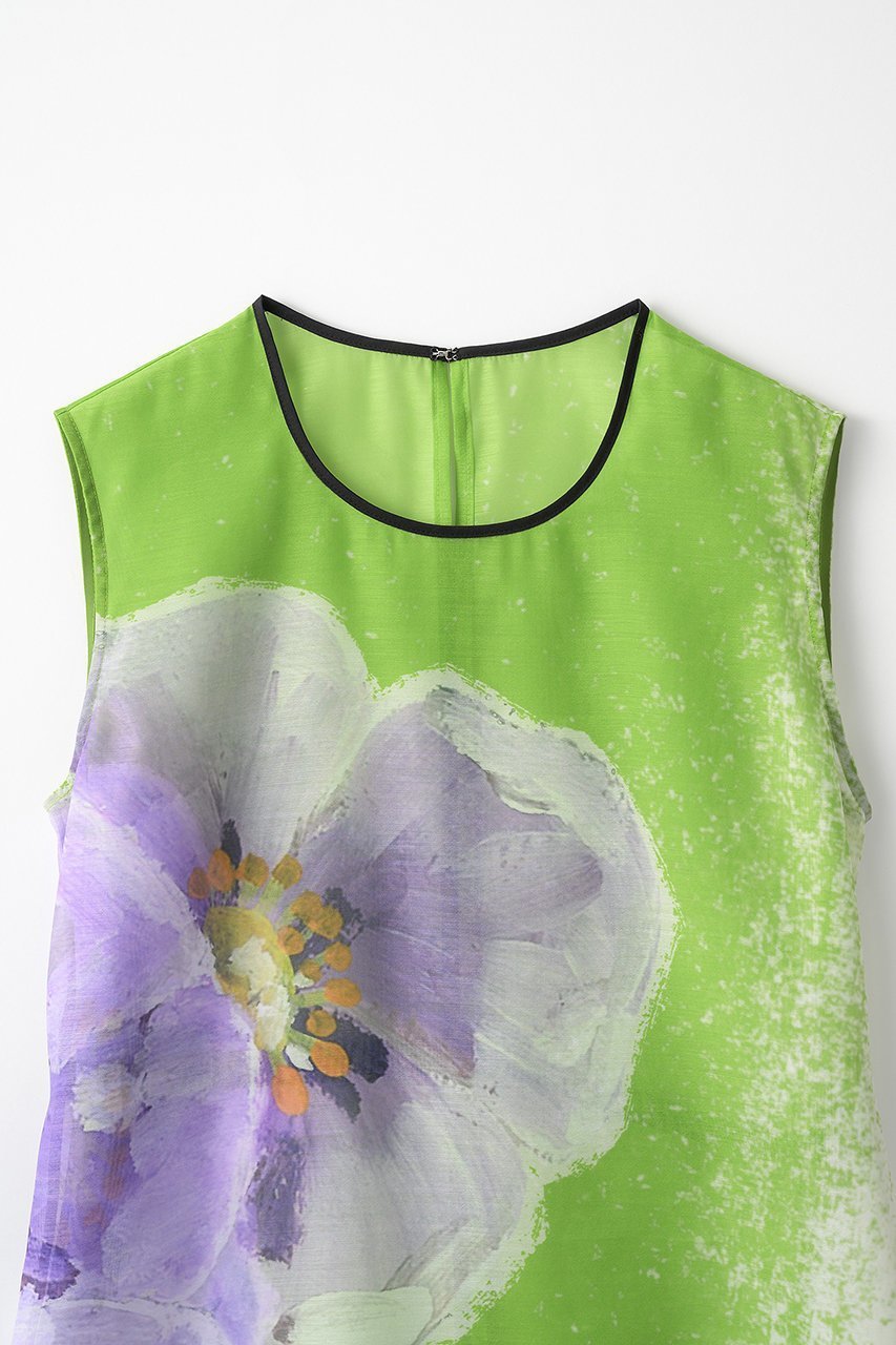 【ミューラル/MURRAL】のPoppy drawing トップス 人気、トレンドファッション・服の通販 founy(ファニー) 　ファッション　Fashion　レディースファッション　Fashion for Women　トップス・カットソー　Cut & Sew Tops　キャミソール&ノースリーブ　Camisoles & Sleeveless Tops　シャツ・ブラウス・オフィスカジュアル　Elegant Blouses & Button-Ups　グラフィック　Graphic, Graphic Design　チュニック　Tunic, Long Top　ノースリーブ　Sleeveless, No-Sleeve　プリント　Print, Printed Pattern　other-3|ID: prp329100004510936 ipo3291000000032790209