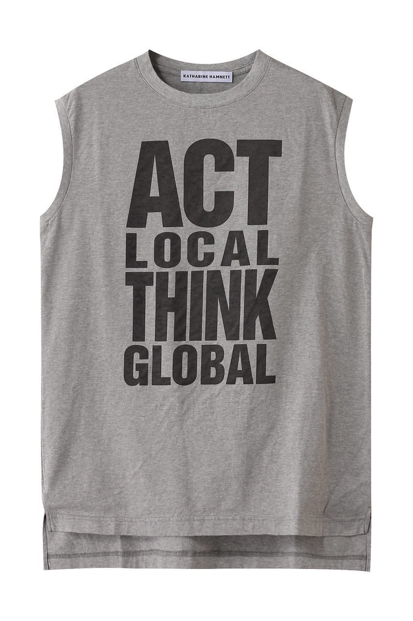 【サードマガジン/THIRD MAGAZINE】の【KATHARINE HAMNETT x THIRD MAGAZINE】限定ノースリーブTシャツ 人気、トレンドファッション・服の通販 founy(ファニー) 　ファッション　Fashion　レディースファッション　Fashion for Women　トップス・カットソー　Cut & Sew Tops　キャミソール&ノースリーブ　Camisoles & Sleeveless Tops　シャツ・ブラウス・オフィスカジュアル　Elegant Blouses & Button-Ups　ロングTシャツ・Tシャツ　Longline T-Shirts & Tees　カットソー・ベーシックTシャツ　Cut-and-Sewn Tops / Stretch Tees & Basics　コラボ　Collaboration, Collab　ショート　Short, Short Length　スリーブ　Sleeve, Long Sleeve / Short Sleeve　ノースリーブ　Sleeveless, No-Sleeve　バランス　Balance, Style Balance　ビンテージ　Vintage, Retro Style　プリント　Print, Printed Pattern　 other-1|ID: prp329100004510937 ipo3291000000035968072