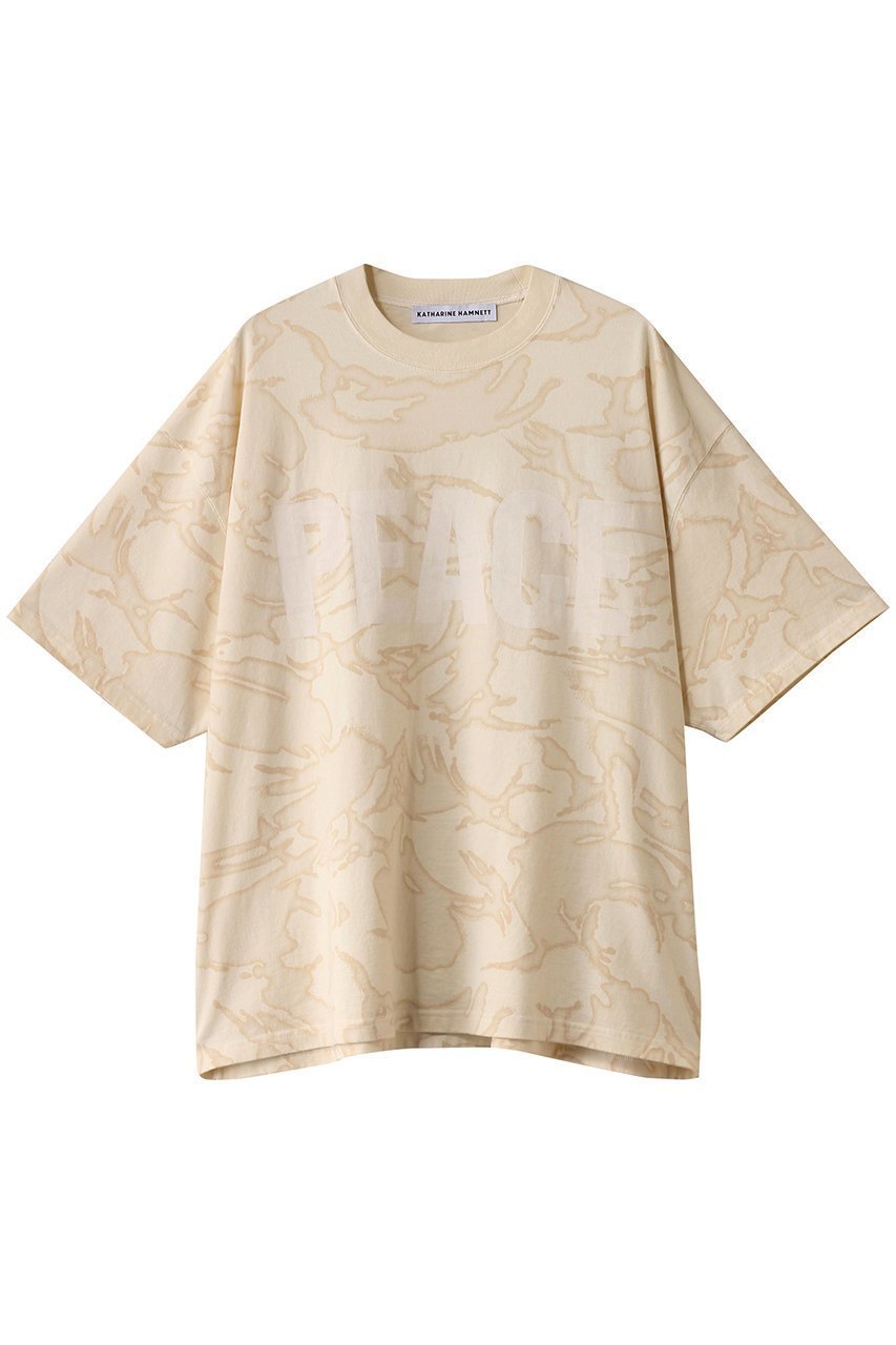 【キャサリンハムネット/KATHARINE HAMNETT LONDON】の【Shinzone × KATHARINE HAMNETT】 スローガンTシャツ インテリア・キッズ・メンズ・レディースファッション・服の通販 founy(ファニー) 　ファッション　Fashion　レディースファッション　Fashion for Women　トップス・カットソー　Cut & Sew Tops　シャツ・ブラウス・オフィスカジュアル　Elegant Blouses & Button-Ups　ロングTシャツ・Tシャツ　Longline T-Shirts & Tees　カットソー・ベーシックTシャツ　Cut-and-Sewn Tops / Stretch Tees & Basics　コラボ　Collaboration, Collab　ショート　Short, Short Length　スリーブ　Sleeve, Long Sleeve / Short Sleeve　デニム　Denim, Jeans Material　フレア　Flare, Flared　ベージュ|ID: prp329100004510942 ipo3291000000035690209