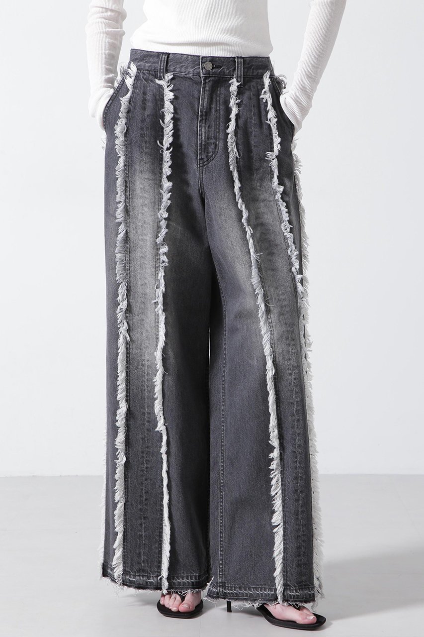 【ヒューエルミュージアム/hueLe Museum】の【STUMBLY】Fringe Combination Denim 人気、トレンドファッション・服の通販 founy(ファニー) 　ファッション　Fashion　レディースファッション　WOMEN　パンツ　Pants　シンプル　Simple　スタイリッシュ　Stylish　デニム　Denim　ヴィンテージ　Vintage　other-3|ID: prp329100004510943 ipo3291000000031887766