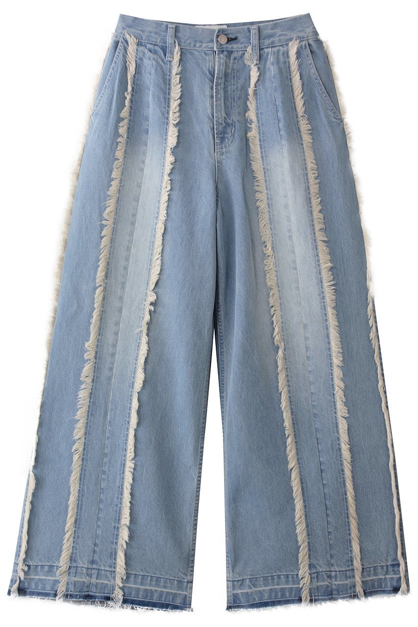 【ヒューエルミュージアム/hueLe Museum】の【STUMBLY】Fringe Combination Denim インテリア・キッズ・メンズ・レディースファッション・服の通販 founy(ファニー) 　ファッション　Fashion　レディースファッション　Ladies' Fashion Online　パンツ　Pants　シンプル　Simple　スタイリッシュ　Stylish　デニム　Denim　ヴィンテージ　Vintage　ブルー|ID: prp329100004510943 ipo3291000000032335748