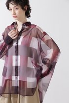【ヒューエルミュージアム/hueLe Museum】の【hLM】シアーチェックブラウス ワイン|ID:prp329100004510944