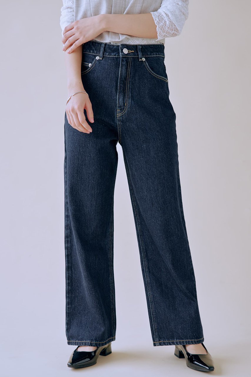 【エストラータ/STRATA】の【COHINA】KUROKI DENIM セミワイドストレート インテリア・キッズ・メンズ・レディースファッション・服の通販 founy(ファニー) 　ファッション　Fashion　レディースファッション　Fashion for Women　パンツ　Pants & Trousers　デニムパンツ・ジーンズ・美脚デニム　Denim Jeans & Pants　インディゴ　Indigo Denim　カットソー　Cut and Sewn Top　ストレート　Straight, Straight Cut　デニム　Denim, Jeans Material　フィット　Fit, Slim Fit　ワイド　Wide, Wide Fit　人気　Popular, Best Seller　夏　Summer　春　Spring　S/S・春夏　SS, Spring/Summer, Warm Season　インディゴ|ID: prp329100004510945 ipo3291000000032912021