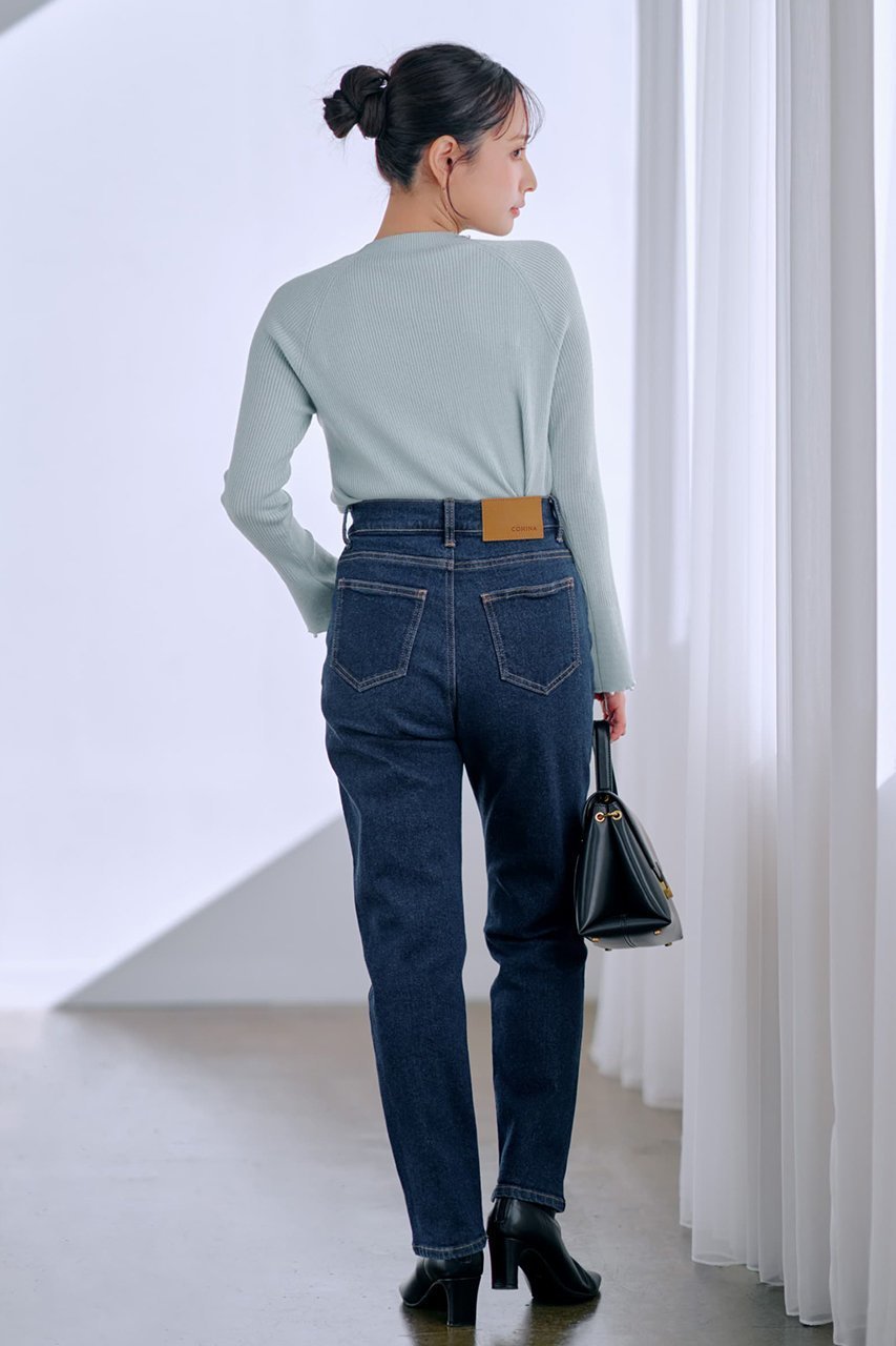 【エストラータ/STRATA】の【COHINA】DENIM スリムストレート 人気、トレンドファッション・服の通販 founy(ファニー) 　ファッション　Fashion　レディースファッション　Fashion for Women　パンツ　Pants & Trousers　デニムパンツ・ジーンズ・美脚デニム　Denim Jeans & Pants　インディゴ　Indigo Denim　コンパクト　Compact, Small Size　ストレッチ　Stretch, Stretchy Fabric　ストレート　Straight, Straight Cut　スリム　Slim, Slim Fit　デニム　Denim, Jeans Material　定番　Standard, Basic Item　フェミニン　Feminine, Girly　ポケット　Pocket, Pocket Detail　メッシュ　Mesh, Net Fabric　other-6|ID: prp329100004510952 ipo3291000000032912201