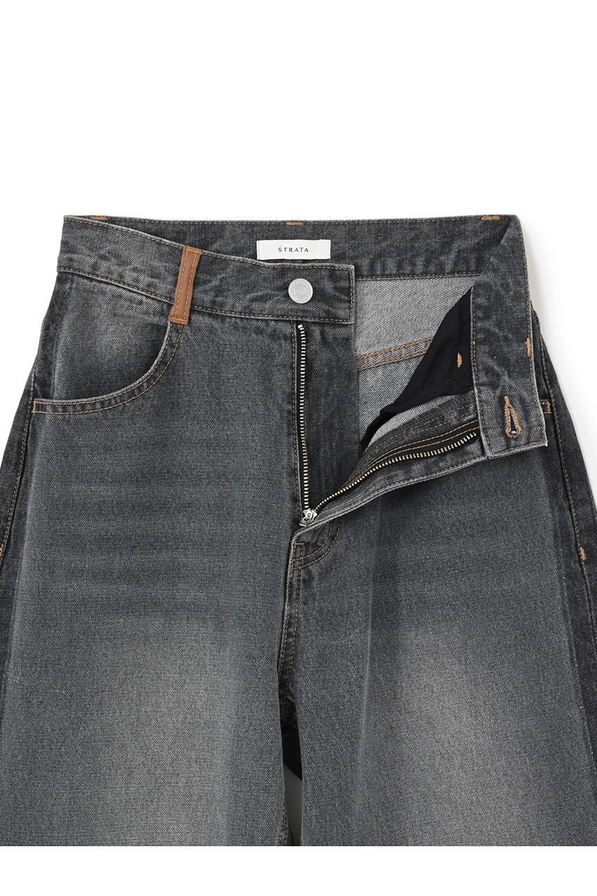 【エストラータ/STRATA】のサイドラインストレートデニム 人気、トレンドファッション・服の通販 founy(ファニー) 　ファッション　Fashion　レディースファッション　Fashion for Women　パンツ　Pants & Trousers　デニムパンツ・ジーンズ・美脚デニム　Denim Jeans & Pants　おすすめ　Recommended / Our Picks　ストレート　Straight, Straight Cut　デニム　Denim, Jeans Material　トレンド　Trend, Trending Now　フェイクレザー　Faux Leather, PU Leather　ポケット　Pocket, Pocket Detail　ループ　Loop, Loop Knit　other-3|ID: prp329100004510955 ipo3291000000032912246