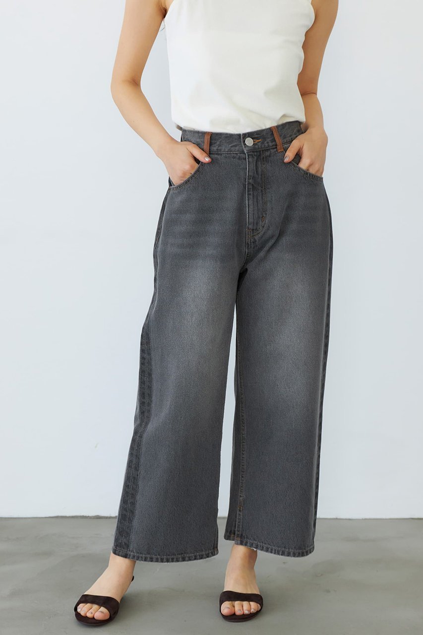 【エストラータ/STRATA】のサイドラインストレートデニム 人気、トレンドファッション・服の通販 founy(ファニー) 　ファッション　Fashion　レディースファッション　Fashion for Women　パンツ　Pants & Trousers　デニムパンツ・ジーンズ・美脚デニム　Denim Jeans & Pants　おすすめ　Recommended / Our Picks　ストレート　Straight, Straight Cut　デニム　Denim, Jeans Material　トレンド　Trend, Trending Now　フェイクレザー　Faux Leather, PU Leather　ポケット　Pocket, Pocket Detail　ループ　Loop, Loop Knit　other-6|ID: prp329100004510955 ipo3291000000032912267