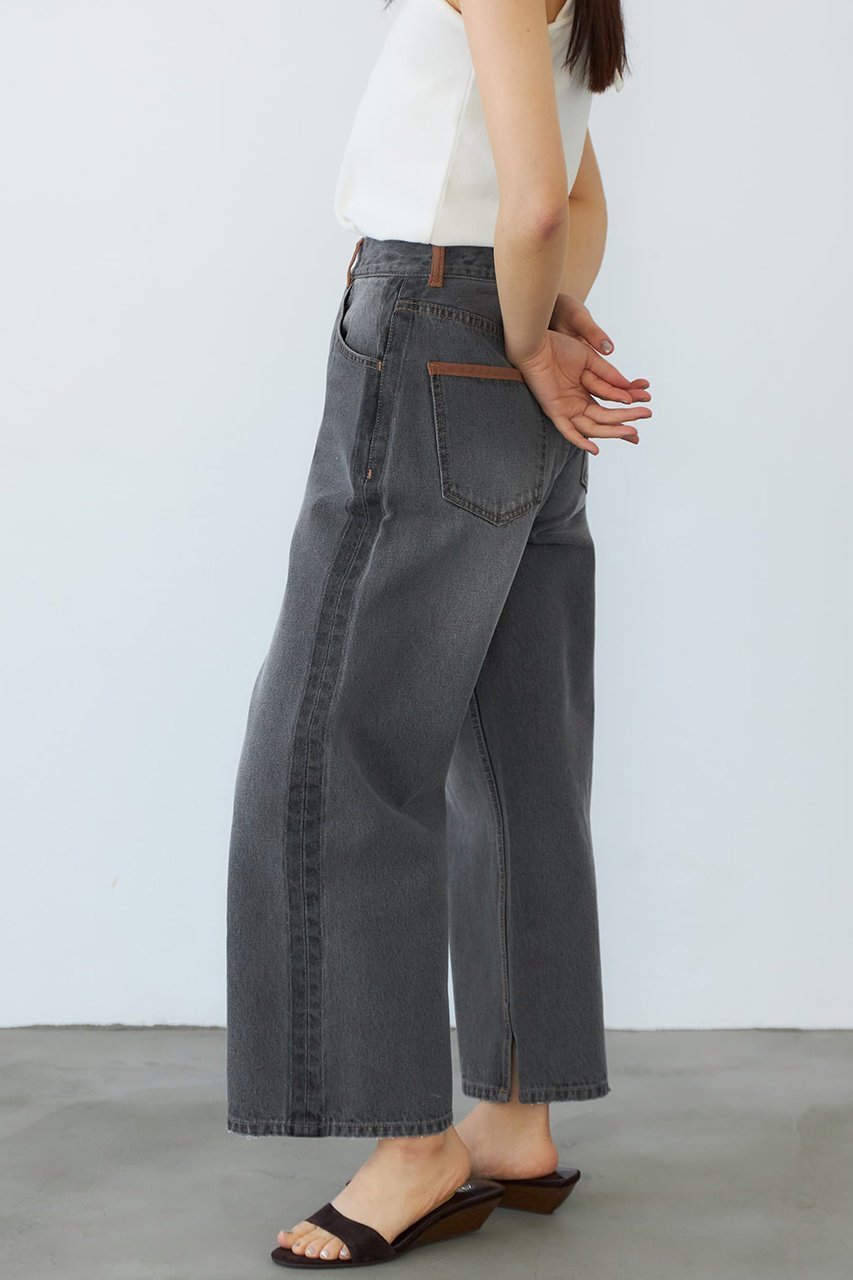 【エストラータ/STRATA】のサイドラインストレートデニム 人気、トレンドファッション・服の通販 founy(ファニー) 　ファッション　Fashion　レディースファッション　Fashion for Women　パンツ　Pants & Trousers　デニムパンツ・ジーンズ・美脚デニム　Denim Jeans & Pants　おすすめ　Recommended / Our Picks　ストレート　Straight, Straight Cut　デニム　Denim, Jeans Material　トレンド　Trend, Trending Now　フェイクレザー　Faux Leather, PU Leather　ポケット　Pocket, Pocket Detail　ループ　Loop, Loop Knit　other-7|ID: prp329100004510955 ipo3291000000032912274