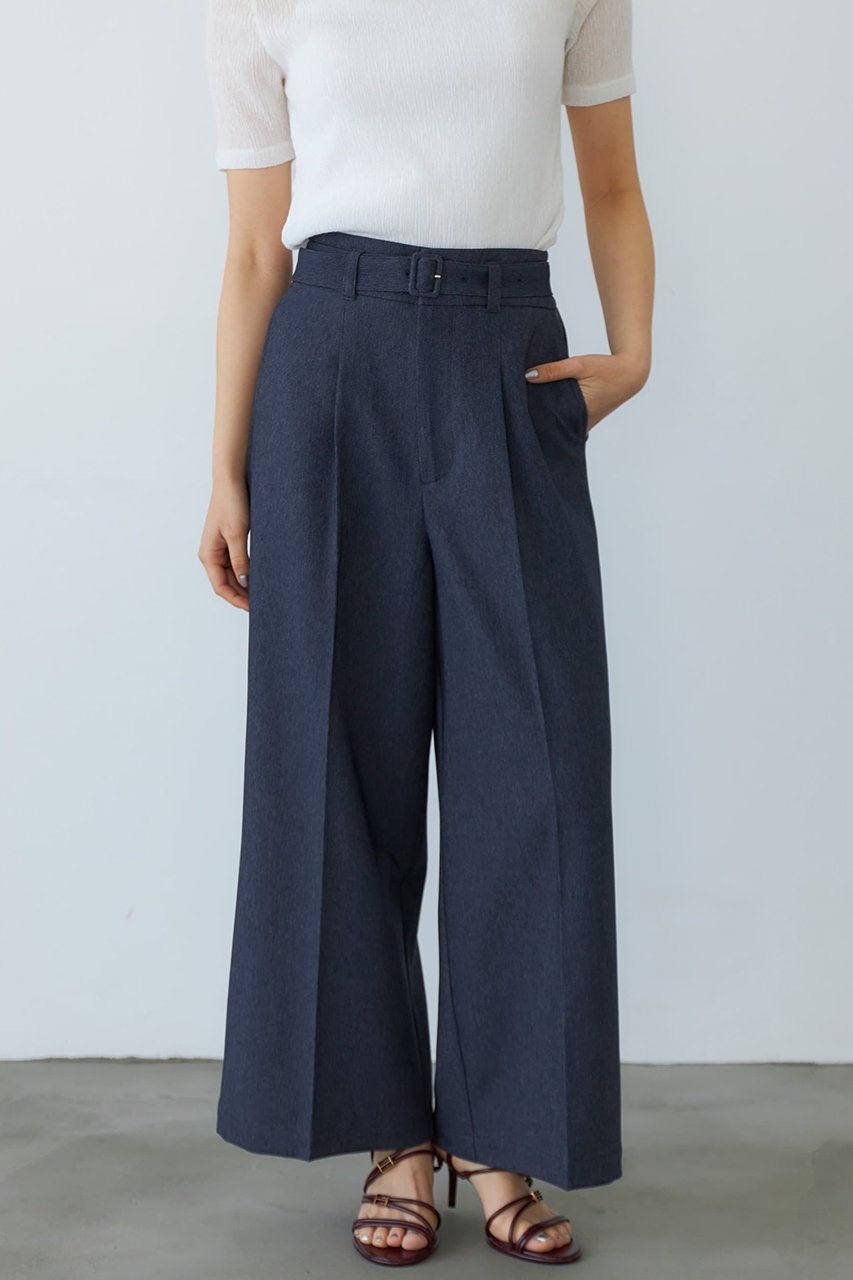 【エストラータ/STRATA】のデニムライクベルテッドワイドパンツ 人気、トレンドファッション・服の通販 founy(ファニー) 　ファッション　Fashion　レディースファッション　WOMEN　パンツ　Pants　デニムパンツ　Denim Pants　ストレッチ　Stretch　セットアップ　Set Up　センター　Center　デニム　Denim　ベーシック　Basic　other-6|ID: prp329100004510956 ipo3291000000031861563