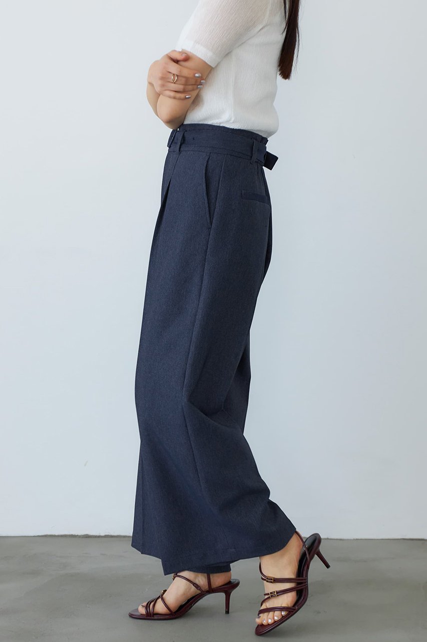 【エストラータ/STRATA】のデニムライクベルテッドワイドパンツ 人気、トレンドファッション・服の通販 founy(ファニー) 　ファッション　Fashion　レディースファッション　WOMEN　パンツ　Pants　デニムパンツ　Denim Pants　ストレッチ　Stretch　セットアップ　Set Up　センター　Center　デニム　Denim　ベーシック　Basic　other-7|ID: prp329100004510956 ipo3291000000031861564