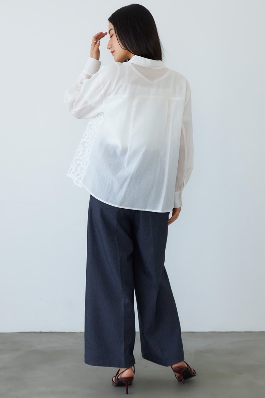 【エストラータ/STRATA】のデニムライクベルテッドワイドパンツ 人気、トレンドファッション・服の通販 founy(ファニー) 　ファッション　Fashion　レディースファッション　WOMEN　パンツ　Pants　デニムパンツ　Denim Pants　ストレッチ　Stretch　セットアップ　Set Up　センター　Center　デニム　Denim　ベーシック　Basic　other-8|ID: prp329100004510956 ipo3291000000031861565