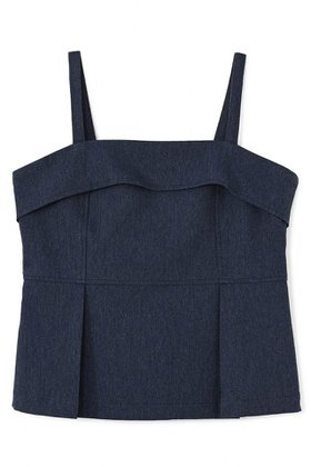 【エストラータ/STRATA】 デニムライクペプラムトップス人気、トレンドファッション・服の通販 founy(ファニー) ファッション Fashion レディースファッション Fashion for Women トップス・カットソー Cut & Sew Tops キャミソール&ノースリーブ Camisoles & Sleeveless Tops シャツ・ブラウス・オフィスカジュアル Elegant Blouses & Button-Ups インナー Innerwear コンパクト Compact, Small Size ストレッチ Stretch, Stretchy Fabric セットアップ Set-Up, Coordinated Outfit センター Center, Center Line デニム Denim, Jeans Material ノースリーブ Sleeveless, No-Sleeve ビスチェ Bustier, Corset Top ペプラム Peplum, Flared Hem マニッシュ Mannish, Boyish ラップ Wrap, Wrap Design |ID:prp329100004510957