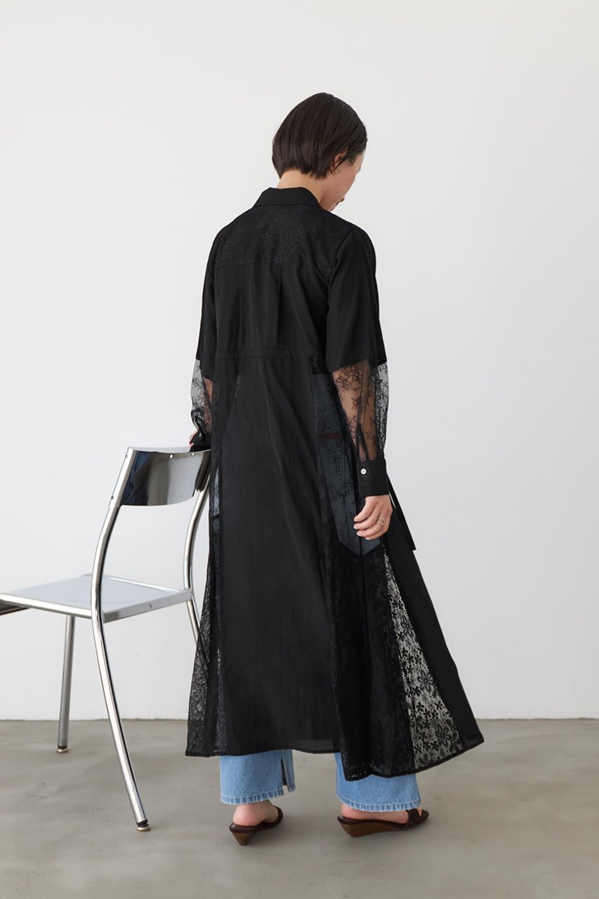 【エストラータ/STRATA】のミックスレースシャツワンピース 人気、トレンドファッション・服の通販 founy(ファニー) 　ファッション　Fashion　レディースファッション　Fashion for Women　ワンピース　Dresses　シャツワンピース / 1枚で着映えコーデ　Shirt Dresses　チュニック　Tunic Tops & Dresses　おすすめ　Recommended / Our Picks　チュニック　Tunic, Long Top　デニム　Denim, Jeans Material　トレンド　Trend, Trending Now　レース　Lace, Lace Fabric　エレガント 上品　Elegant　春　Spring　other-8|ID: prp329100004510961 ipo3291000000032857869