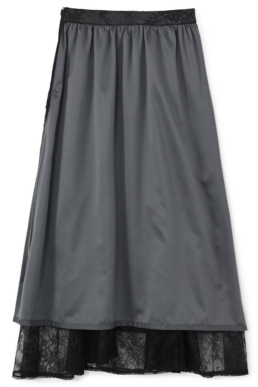 【エストラータ/STRATA】のミックスレースアシメギャザースカート 人気、トレンドファッション・服の通販 founy(ファニー) 　ファッション　Fashion　レディースファッション　Fashion for Women　スカート　Skirts　おすすめ　Recommended / Our Picks　トレンド　Trend, Trending Now　フリル　Frill, Ruffle　ボーダー　Border, Stripe　レース　Lace, Lace Fabric　春　Spring　other-5|ID: prp329100004510962 ipo3291000000032787723