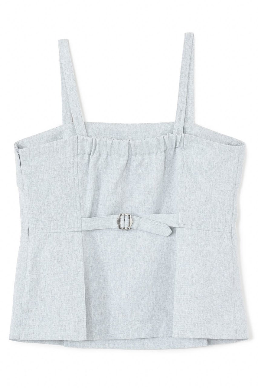 【エストラータ/STRATA】のリネンライクペプラムトップス 人気、トレンドファッション・服の通販 founy(ファニー) 　ファッション　Fashion　レディースファッション　Fashion for Women　トップス・カットソー　Cut & Sew Tops　キャミソール&ノースリーブ　Camisoles & Sleeveless Tops　シャツ・ブラウス・オフィスカジュアル　Elegant Blouses & Button-Ups　インナー　Innerwear　コンパクト　Compact, Small Size　セットアップ　Set-Up, Coordinated Outfit　センター　Center, Center Line　ノースリーブ　Sleeveless, No-Sleeve　バランス　Balance, Style Balance　ビスチェ　Bustier, Corset Top　ペプラム　Peplum, Flared Hem　マニッシュ　Mannish, Boyish　ラップ　Wrap, Wrap Design　other-2|ID: prp329100004510965 ipo3291000000032906018