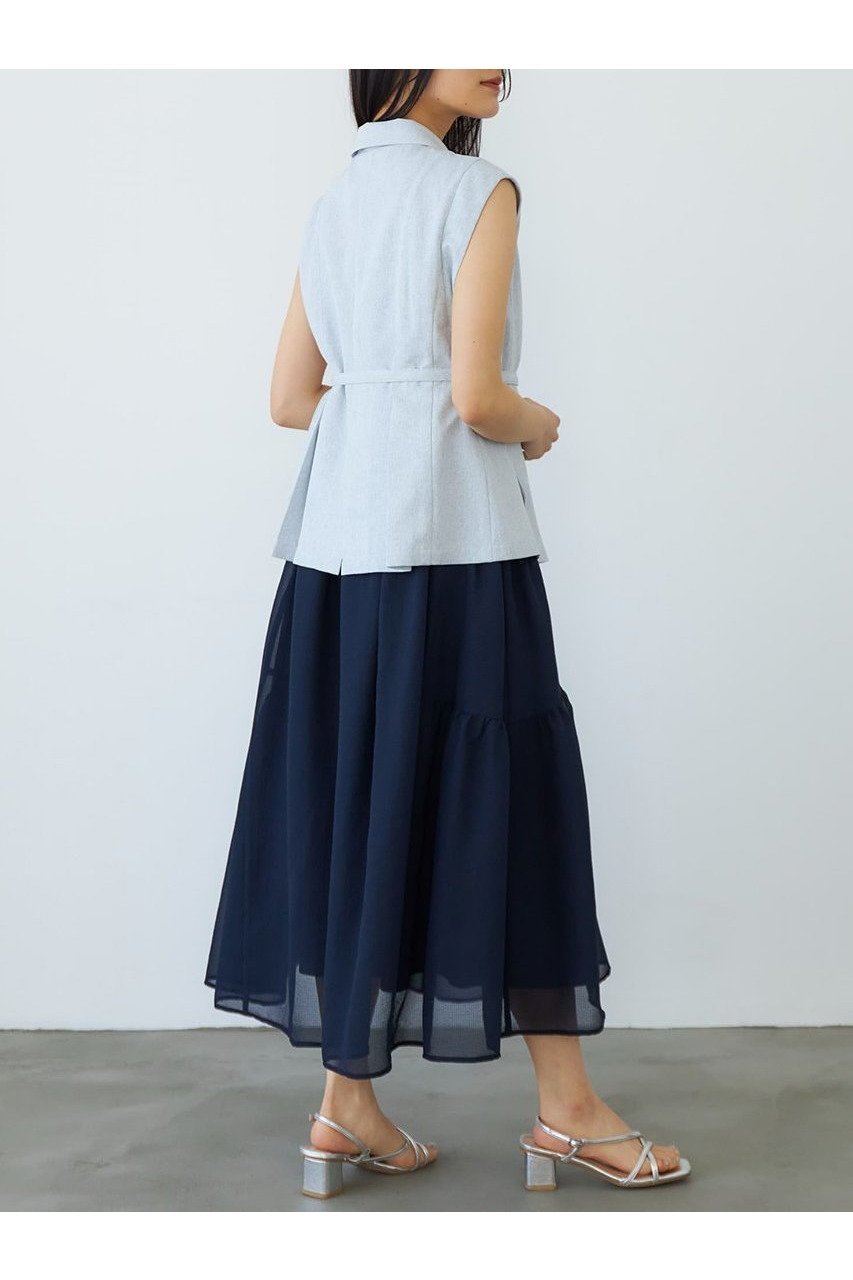 【エストラータ/STRATA】のリネンライクテーラードタックジレ 人気、トレンドファッション・服の通販 founy(ファニー) 　ファッション　Fashion　レディースファッション　WOMEN　アウター　Coat Outerwear　ジャケット　Jackets　インナー　Inner　キャミソール　Camisole　ジャケット　Jacket　タンク　Tank　バランス　Balance　フェミニン　Feminine　フロント　Front　ベスト　Vest　ペプラム　Peplum　ボトム　Bottom　マニッシュ　Mannish　夏　Summer　NEW・新作・新着・新入荷　New Arrivals　other-8|ID: prp329100004510966 ipo3291000000031861671