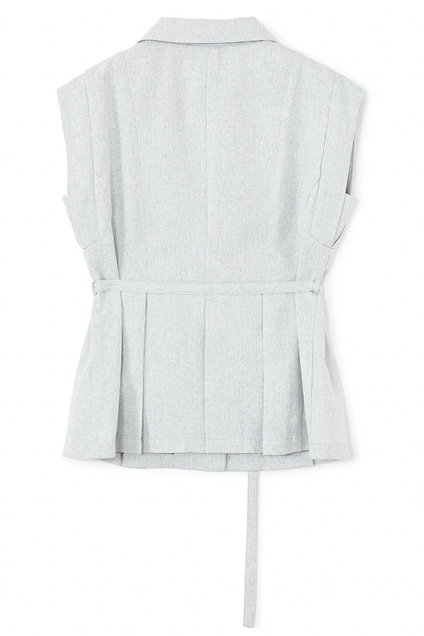 【エストラータ/STRATA】のリネンライクテーラードタックジレ 人気、トレンドファッション・服の通販 founy(ファニー) 　ファッション　Fashion　レディースファッション　Fashion for Women　アウター　Coat / Outerwear Collection　レディースジャケット・軽アウター　Jackets　インナー　Innerwear　キャミソール　Camisole, Spaghetti Strap Top　ジャケット　Jacket, Outerwear　タンク　Tank Top, Sleeveless Top　バランス　Balance, Style Balance　フェミニン　Feminine, Girly　フロント　Front, Front Design　ベスト　Vest, Waistcoat　ペプラム　Peplum, Flared Hem　ボトム　Bottoms, Lower Wear　マニッシュ　Mannish, Boyish　夏　Summer　other-2|ID: prp329100004510966 ipo3291000000032950830