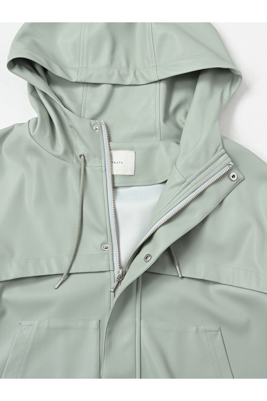 【エストラータ/STRATA】のフェイクレザースタンドフーディブルゾン 人気、トレンドファッション・服の通販 founy(ファニー) 　ファッション　Fashion　レディースファッション　Fashion for Women　アウター　Coat / Outerwear Collection　レディースジャケット・軽アウター　Jackets　ブルゾンジャケット・スポーティアウター　Blouson Jackets　おすすめ　Recommended / Our Picks　ジャケット　Jacket, Outerwear　スポーティ　Sporty, Casual Athletic　デニム　Denim, Jeans Material　トレンド　Trend, Trending Now　パーカー　Hoodie, Parka　フェイクレザー　Faux Leather, PU Leather　フレア　Flare, Flared　ブルゾン　Blouson, Bomber Jacket　ポケット　Pocket, Pocket Detail　ミックス　Mix, Mixed Style　ラウンド　Round, Round Neck　ロング　Long, Long-Length　エレガント 上品　Elegant　冬　Winter / This Winter　春　Spring　秋　Autumn　other-4|ID: prp329100004510967 ipo3291000000032950875