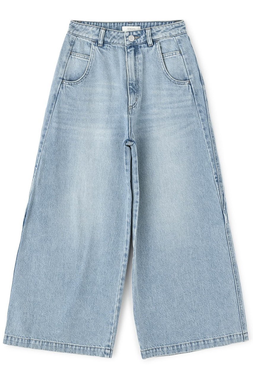 【エストラータ/STRATA】のイレギュラーシームデニム インテリア・キッズ・メンズ・レディースファッション・服の通販 founy(ファニー) 　ファッション　Fashion　レディースファッション　WOMEN　パンツ　Pants　デニムパンツ　Denim Pants　おすすめ　Recommend　デニム　Denim　フェミニン　Feminine　リボン　Ribbon　リメイク　Remake　ロング　Long　ライトインディゴ|ID: prp329100004510968 ipo3291000000031861685