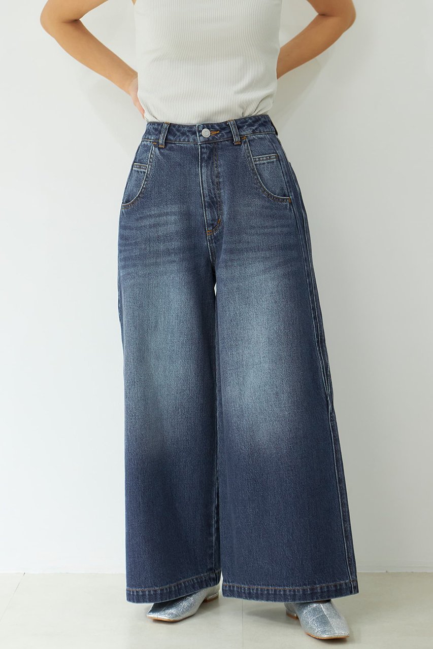 【エストラータ/STRATA】のイレギュラーシームデニム 人気、トレンドファッション・服の通販 founy(ファニー) 　ファッション　Fashion　レディースファッション　Fashion for Women　パンツ　Pants & Trousers　デニムパンツ・ジーンズ・美脚デニム　Denim Jeans & Pants　おすすめ　Recommended / Our Picks　デニム　Denim, Jeans Material　フェミニン　Feminine, Girly　リボン　Ribbon, Bow　リメイク　Remake, Reconstructed　ロング　Long, Long-Length　other-2|ID: prp329100004510968 ipo3291000000032806393