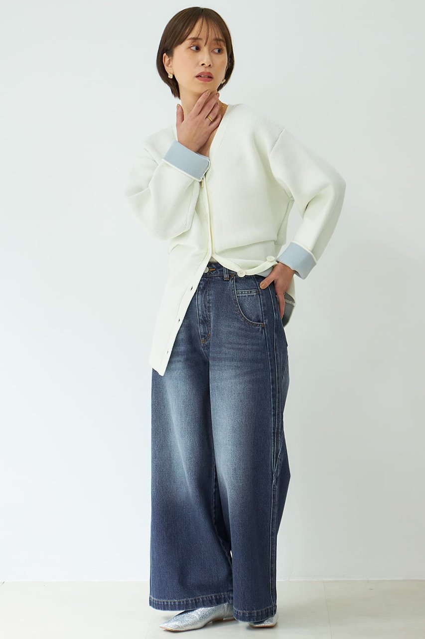 【エストラータ/STRATA】のイレギュラーシームデニム 人気、トレンドファッション・服の通販 founy(ファニー) 　ファッション　Fashion　レディースファッション　Fashion for Women　パンツ　Pants & Trousers　デニムパンツ・ジーンズ・美脚デニム　Denim Jeans & Pants　おすすめ　Recommended / Our Picks　デニム　Denim, Jeans Material　フェミニン　Feminine, Girly　リボン　Ribbon, Bow　リメイク　Remake, Reconstructed　ロング　Long, Long-Length　other-6|ID: prp329100004510968 ipo3291000000032806397
