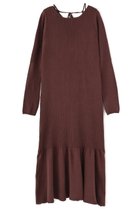 【エストラータ/STRATA】のシアーデザインベルヘムニットワンピース ブラウン|ID: prp329100004510969 ipo3291000000032857885