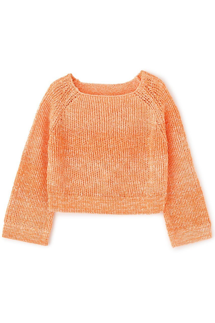 【エストラータ/STRATA】のカラーミックスカスリニット インテリア・キッズ・メンズ・レディースファッション・服の通販 founy(ファニー) 　ファッション　Fashion　レディースファッション　Fashion for Women　トップス・カットソー　Cut & Sew Tops　ニット　Knit Tops & Sweaters　カジュアルプルオーバー・ニットトップス　Pullovers & Knit Tops / Casual Pullovers　おすすめ　Recommended / Our Picks　グラデーション　Gradient, Ombre　ショート　Short, Short Length　スリーブ　Sleeve, Long Sleeve / Short Sleeve　フレア　Flare, Flared　ボトム　Bottoms, Lower Wear　ミックス　Mix, Mixed Style　ワイド　Wide, Wide Fit　夏　Summer　春　Spring　S/S・春夏　SS, Spring/Summer, Warm Season　オレンジ|ID: prp329100004510970 ipo3291000000032921870