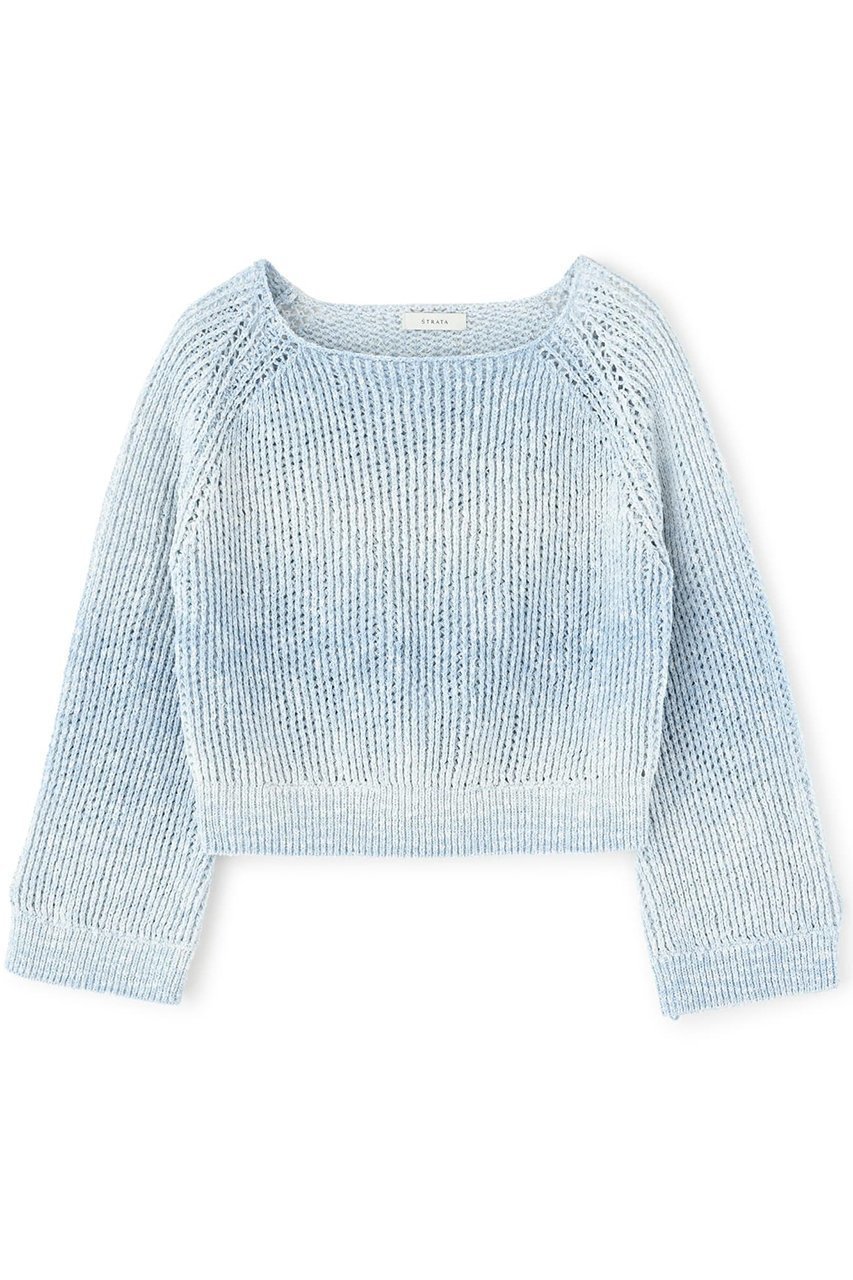 【エストラータ/STRATA】のカラーミックスカスリニット インテリア・キッズ・メンズ・レディースファッション・服の通販 founy(ファニー) 　ファッション　Fashion　レディースファッション　Fashion for Women　トップス・カットソー　Cut & Sew Tops　ニット　Knit Tops & Sweaters　カジュアルプルオーバー・ニットトップス　Pullovers & Knit Tops / Casual Pullovers　おすすめ　Recommended / Our Picks　グラデーション　Gradient, Ombre　ショート　Short, Short Length　スリーブ　Sleeve, Long Sleeve / Short Sleeve　フレア　Flare, Flared　ボトム　Bottoms, Lower Wear　ミックス　Mix, Mixed Style　ワイド　Wide, Wide Fit　夏　Summer　春　Spring　S/S・春夏　SS, Spring/Summer, Warm Season　ライトブルー|ID: prp329100004510970 ipo3291000000032921879