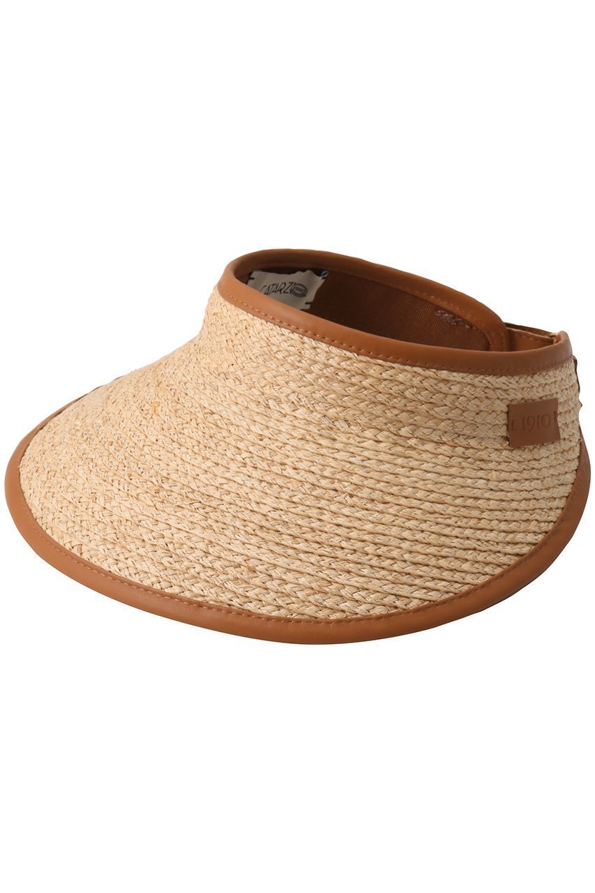 【カタルツィ/CATARZI 1910】のLINOSA ラフィアバイザー インテリア・キッズ・メンズ・レディースファッション・服の通販 founy(ファニー) 　ファッション　Fashion　レディースファッション　Fashion for Women　キャップ&ハット　Hats & Caps　サマー　Summer, Summer Style　パイピング　Piping, Trim Design　ラフィア　Raffia, Natural Straw　リゾート　Resort, Vacation Style　夏　Summer　帽子　Hat, Headwear　ナチュラル×タン|ID: prp329100004510976 ipo3291000000034952894