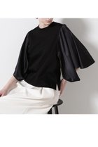 【ヒューエルミュージアム/hueLe Museum】の【hLM】サテンドッキングジャージーTシャツ ブラック|ID:prp329100004510980