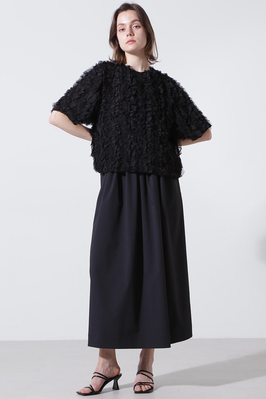 【ヒューエルミュージアム/hueLe Museum】の【hLM】フリチュリジャガードブラウス 人気、トレンドファッション・服の通販 founy(ファニー) ファッション Fashion レディースファッション Fashion for Women トップス・カットソー Cut & Sew Tops シャツ・ブラウス・オフィスカジュアル Elegant Blouses & Button-Ups エレガント 上品 Elegant オーガンジー Organza Fabric ギャザー Gathered, Ruffled シフォン Chiffon, Lightweight Fabric ショート Short, Short Length スリーブ Sleeve, Long Sleeve / Short Sleeve ライニング Inner Lining, Inner Fabric, Lined other-2|ID: prp329100004510985 ipo3291000000035901406