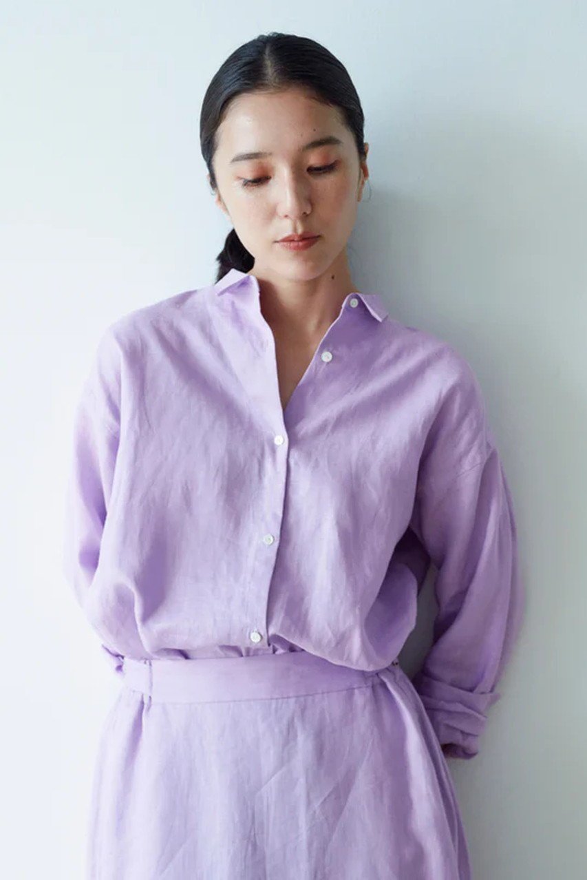 【レリル/lelill】のTHE BASIC LINEN SHIRTS 人気、トレンドファッション・服の通販 founy(ファニー) 　ファッション　Fashion　レディースファッション　Fashion for Women　トップス・カットソー　Cut & Sew Tops　シャツ・ブラウス・オフィスカジュアル　Elegant Blouses & Button-Ups　カシュクール　Wrap Design　スリーブ　Sleeve, Long Sleeve / Short Sleeve　タフタ　Taffeta, Structured Fabric　定番　Standard, Basic Item　フレンチ　French, French Style　リネン　Linen, Linen Fabric　ロング　Long, Long-Length　エレガント 上品　Elegant　other-8|ID: prp329100004511049 ipo3291000000035339520