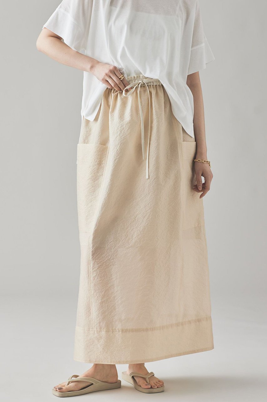 【カレンソロジー/Curensology】のオーガンジードロストスカート インテリア・キッズ・メンズ・レディースファッション・服の通販 founy(ファニー) 　ファッション　Fashion　レディースファッション　WOMEN　スカート　Skirt　ロングスカート　Long Skirt　おすすめ　Recommend　オーガンジー　Organdy　コンビ　Combination　サテン　Satin　シアー　Sheer　ペチコート　Petticoat　ポケット　Pocket　ロング　Long　NEW・新作・新着・新入荷　New Arrivals　日本製　Made In Japan　クリーム|ID: prp329100004512177 ipo3291000000031873557