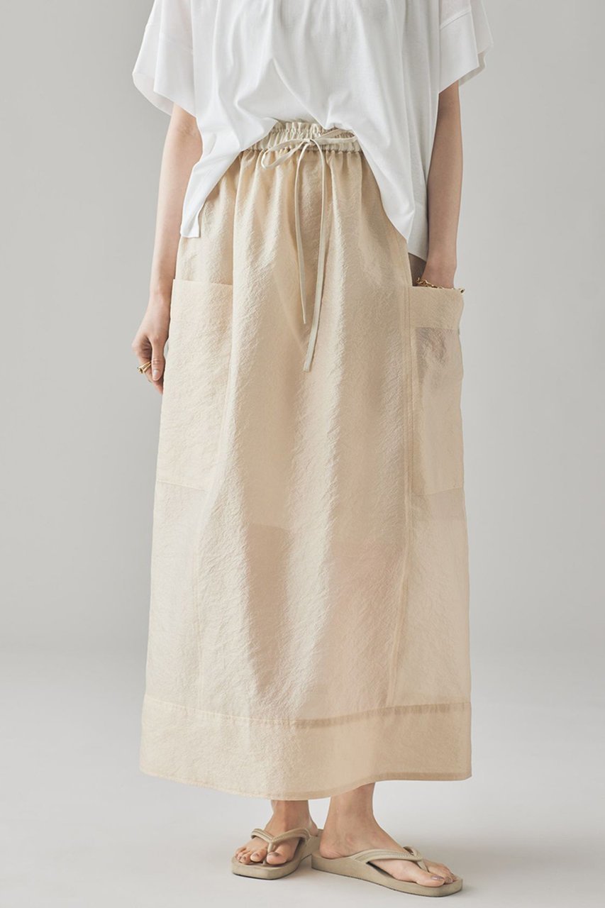 【カレンソロジー/Curensology】のオーガンジードロストスカート 人気、トレンドファッション・服の通販 founy(ファニー) 　ファッション　Fashion　レディースファッション　Fashion for Women　スカート　Skirts　ロングスカート　Long Skirts / Maxi & Midi Skirts　おすすめ　Recommended / Our Picks　オーガンジー　Organza Fabric　コンビ　Combo, Combination Style　サテン　Satin, Glossy Fabric　シアー　Sheer, See-Through　ペチコート　Petticoat, Underskirt　ポケット　Pocket, Pocket Detail　ロング　Long, Long-Length　再入荷　Restock / Back in Stock　日本製　Made In Japan　other-2|ID: prp329100004512177 ipo3291000000035498676