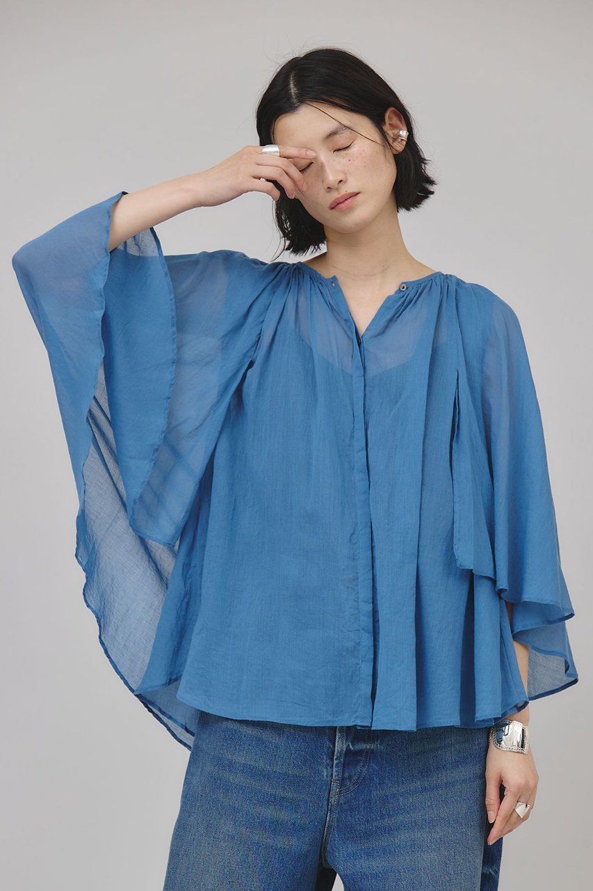 【カレンソロジー/Curensology】のカディライクケープブラウス 人気、トレンドファッション・服の通販 founy(ファニー) 　ファッション　Fashion　レディースファッション　Ladies' Fashion Online　トップス・カットソー　Tops/Tshirt　シャツ/ブラウス　Shirts/Blouses　インド　India　スリーブ　Sleeve　バランス　Balance　ロング　Long　夏　Summer　other-4|ID: prp329100004512183 ipo3291000000032439270