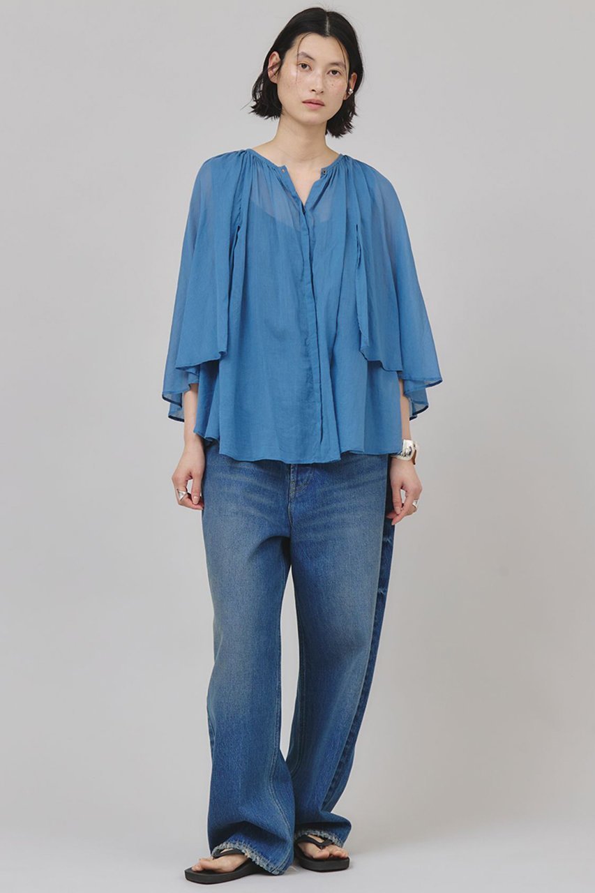【カレンソロジー/Curensology】のカディライクケープブラウス 人気、トレンドファッション・服の通販 founy(ファニー) 　ファッション　Fashion　レディースファッション　Ladies' Fashion Online　トップス・カットソー　Tops/Tshirt　シャツ/ブラウス　Shirts/Blouses　インド　India　スリーブ　Sleeve　バランス　Balance　ロング　Long　夏　Summer　other-5|ID: prp329100004512183 ipo3291000000032439271