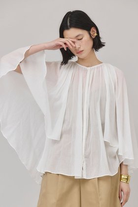 【カレンソロジー/Curensology】 カディライクケープブラウス人気、トレンドファッション・服の通販 founy(ファニー) ファッション Fashion レディースファッション Fashion for Women トップス・カットソー Cut & Sew Tops シャツ・ブラウス・オフィスカジュアル Elegant Blouses & Button-Ups インド Indian Textile スリーブ Sleeve, Long Sleeve / Short Sleeve バランス Balance, Style Balance ロング Long, Long-Length 夏 Summer |ID:prp329100004512183