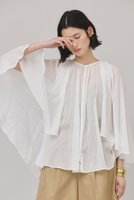 【カレンソロジー/Curensology】のカディライクケープブラウス 人気、トレンドファッション・服の通販 founy(ファニー) ファッション Fashion レディースファッション Fashion for Women トップス・カットソー Cut & Sew Tops シャツ・ブラウス・オフィスカジュアル Elegant Blouses & Button-Ups インド Indian Textile スリーブ Sleeve, Long Sleeve / Short Sleeve バランス Balance, Style Balance ロング Long, Long-Length 夏 Summer |ID:prp329100004512183