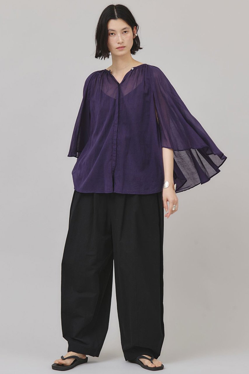 【カレンソロジー/Curensology】のカディライクケープブラウス 人気、トレンドファッション・服の通販 founy(ファニー) 　ファッション　Fashion　レディースファッション　Fashion for Women　トップス・カットソー　Cut & Sew Tops　シャツ・ブラウス・オフィスカジュアル　Elegant Blouses & Button-Ups　インド　Indian Textile　スリーブ　Sleeve, Long Sleeve / Short Sleeve　バランス　Balance, Style Balance　ロング　Long, Long-Length　夏　Summer　other-5|ID: prp329100004512183 ipo3291000000035860758