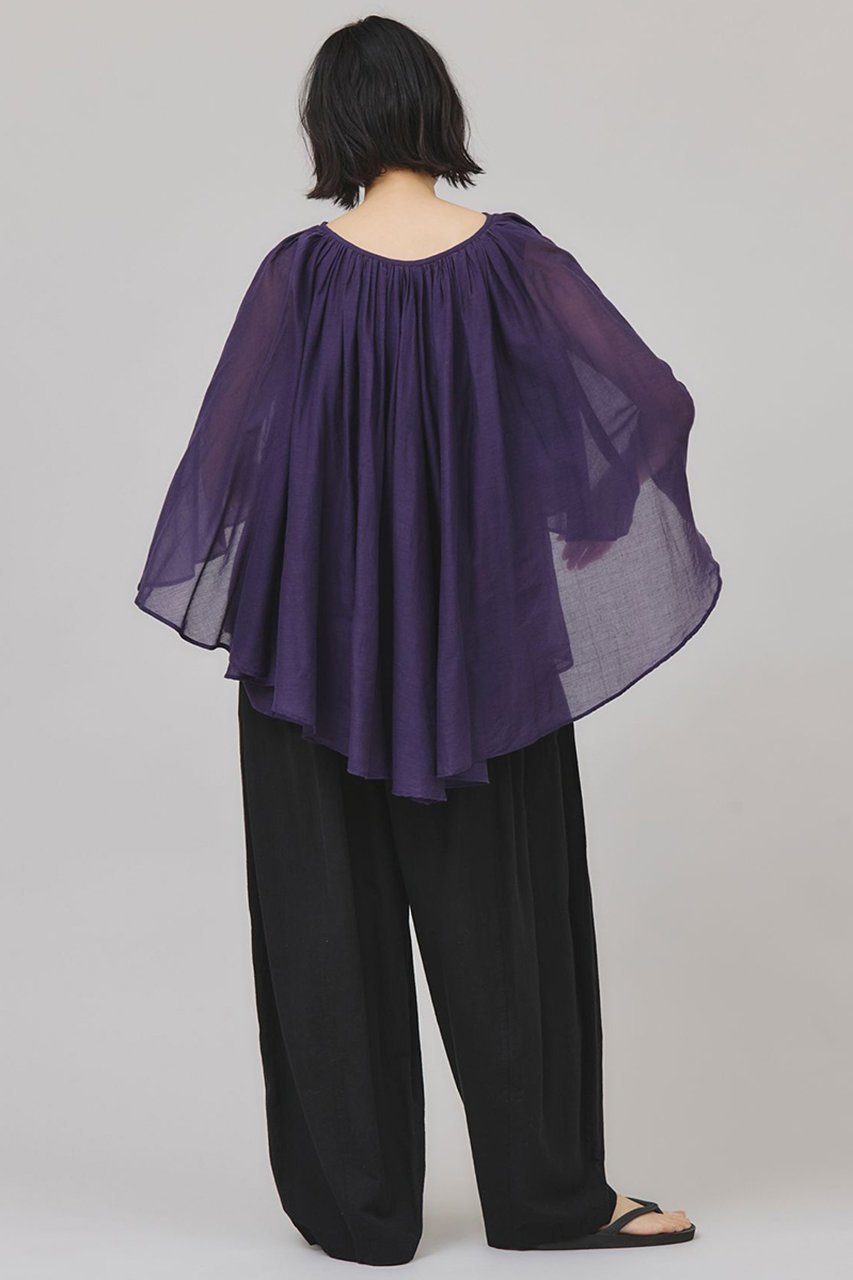 【カレンソロジー/Curensology】のカディライクケープブラウス 人気、トレンドファッション・服の通販 founy(ファニー) 　ファッション　Fashion　レディースファッション　Fashion for Women　トップス・カットソー　Cut & Sew Tops　シャツ・ブラウス・オフィスカジュアル　Elegant Blouses & Button-Ups　インド　Indian Textile　スリーブ　Sleeve, Long Sleeve / Short Sleeve　バランス　Balance, Style Balance　ロング　Long, Long-Length　夏　Summer　other-7|ID: prp329100004512183 ipo3291000000035860760