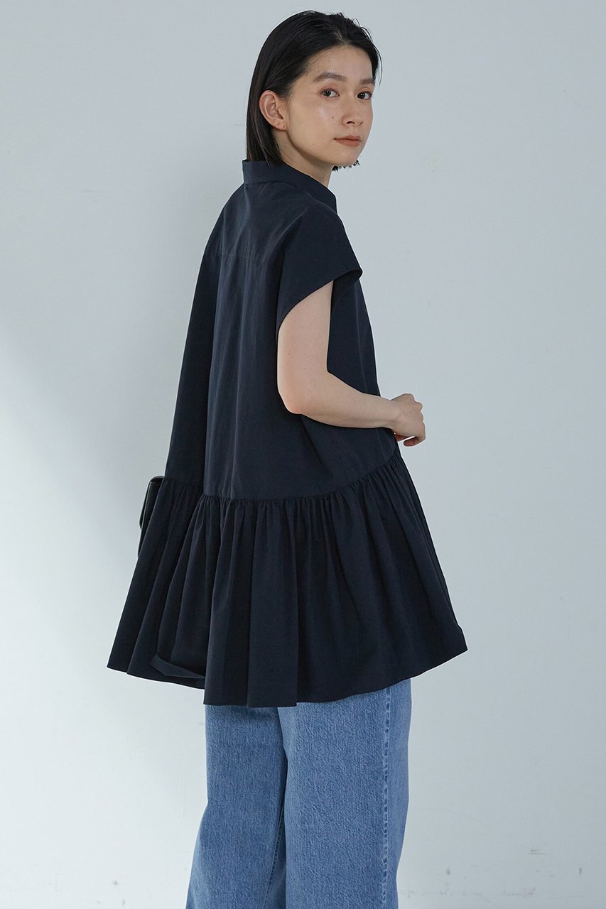 【プルミエ アロンディスモン/1er Arrondissement】のタイプライターティアードブラウス 人気、トレンドファッション・服の通販 founy(ファニー) 　ファッション　Fashion　レディースファッション　Fashion for Women　トップス・カットソー　Cut & Sew Tops　シャツ・ブラウス・オフィスカジュアル　Elegant Blouses & Button-Ups　なめらか　Smooth, Silky Texture　ショート　Short, Short Length　スリーブ　Sleeve, Long Sleeve / Short Sleeve　タイプライター　Typewriter Fabric, Crisp Cotton　タンブラー　Tumbler, Travel Mug　フリル　Frill, Ruffle　フレンチ　French, French Style　other-2|ID: prp329100004512184 ipo3291000000032806682