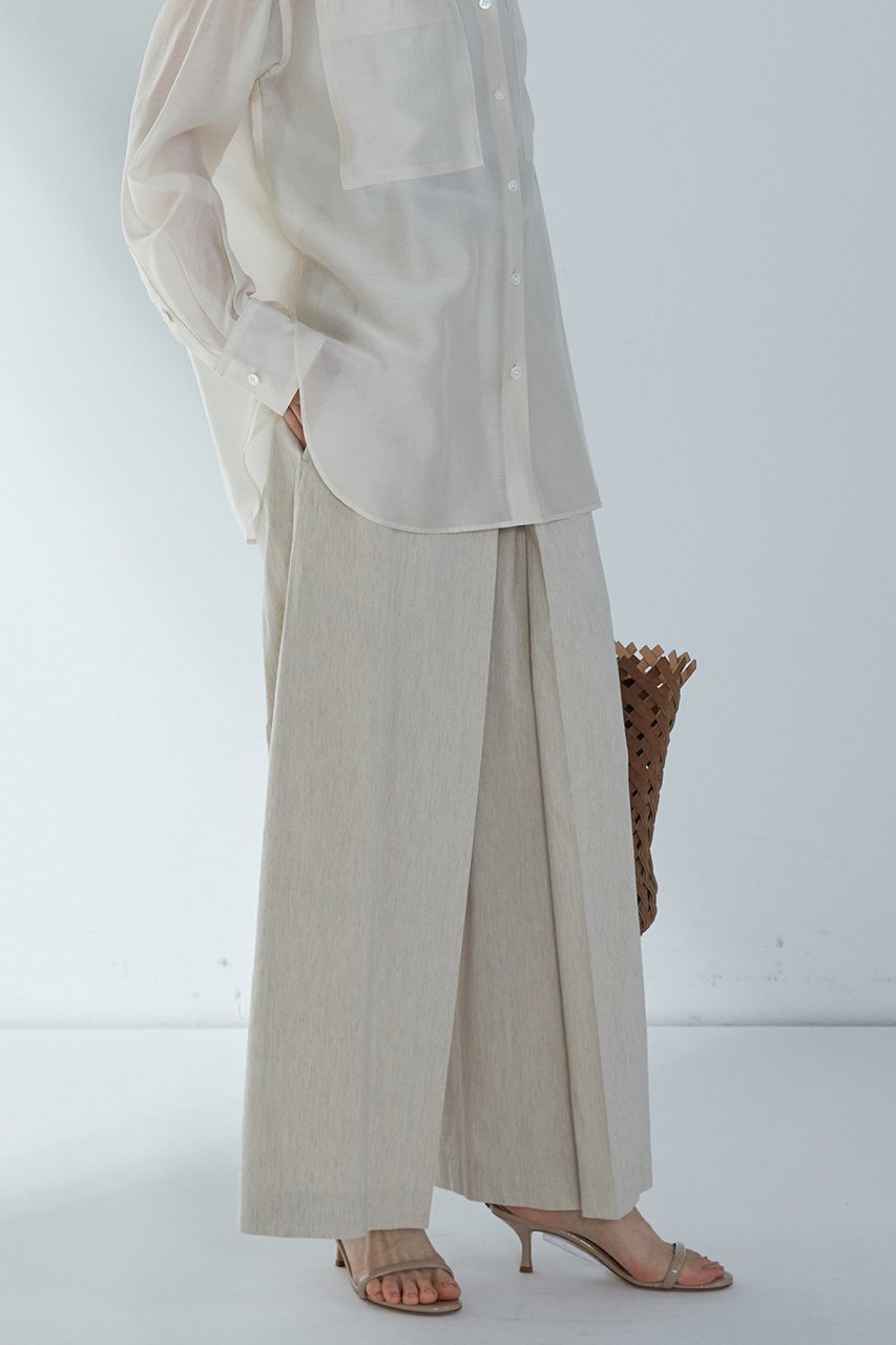 【プルミエ アロンディスモン/1er Arrondissement】のリネンコットンストレッチパンツ 人気、トレンドファッション・服の通販 founy(ファニー) 　ファッション　Fashion　レディースファッション　WOMEN　パンツ　Pants　ストレッチ　Stretch　フロント　Front　ボックス　Box　マニッシュ　Mannish　ヨーク　Yoke　リネン　Linen　エレガント 上品　Elegant　NEW・新作・新着・新入荷　New Arrivals　 other-1|ID: prp329100004512186 ipo3291000000031873635