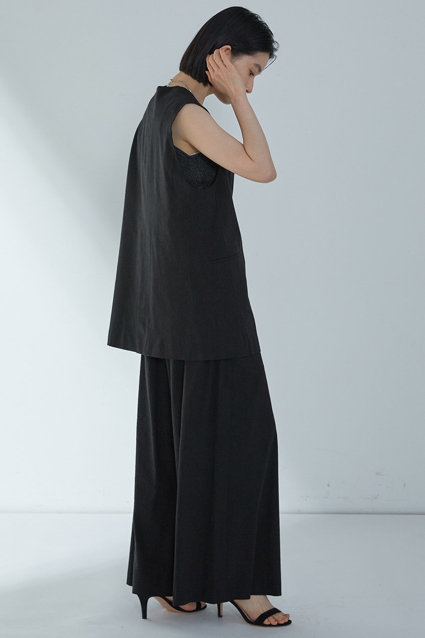 【プルミエ アロンディスモン/1er Arrondissement】のリネンコットンストレッチパンツ 人気、トレンドファッション・服の通販 founy(ファニー) 　ファッション　Fashion　レディースファッション　WOMEN　パンツ　Pants　ストレッチ　Stretch　フロント　Front　ボックス　Box　マニッシュ　Mannish　ヨーク　Yoke　リネン　Linen　エレガント 上品　Elegant　NEW・新作・新着・新入荷　New Arrivals　other-4|ID: prp329100004512186 ipo3291000000031873640