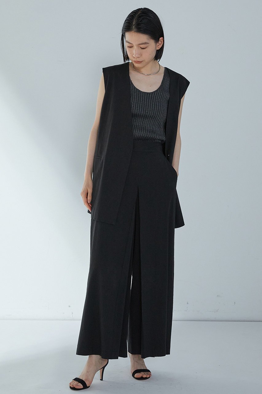 【プルミエ アロンディスモン/1er Arrondissement】のリネンコットンストレッチパンツ 人気、トレンドファッション・服の通販 founy(ファニー) 　ファッション　Fashion　レディースファッション　WOMEN　パンツ　Pants　ストレッチ　Stretch　フロント　Front　ボックス　Box　マニッシュ　Mannish　ヨーク　Yoke　リネン　Linen　エレガント 上品　Elegant　NEW・新作・新着・新入荷　New Arrivals　other-6|ID: prp329100004512186 ipo3291000000031873642