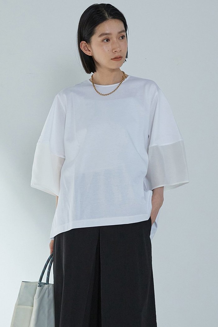 【プルミエ アロンディスモン/1er Arrondissement】のシアーコンビカットソー インテリア・キッズ・メンズ・レディースファッション・服の通販 founy(ファニー) https://founy.com/ ファッション Fashion レディースファッション Fashion for Women トップス・カットソー Cut & Sew Tops シャツ・ブラウス・オフィスカジュアル Elegant Blouses & Button-Ups ロングTシャツ・Tシャツ Longline T-Shirts & Tees カットソー・ベーシックTシャツ Cut-and-Sewn Tops / Stretch Tees & Basics カットソー Cut and Sewn Top ショート Short, Short Length スリーブ Sleeve, Long Sleeve / Short Sleeve 夏 Summer 春 Spring S/S・春夏 SS, Spring/Summer, Warm Season |ID: prp329100004512188 ipo3291000000032810503