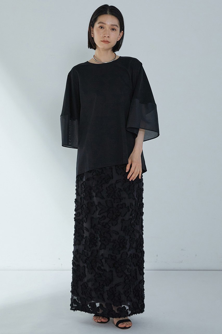 【プルミエ アロンディスモン/1er Arrondissement】のシアーコンビカットソー 人気、トレンドファッション・服の通販 founy(ファニー) 　ファッション　Fashion　レディースファッション　Fashion for Women　トップス・カットソー　Cut & Sew Tops　シャツ・ブラウス・オフィスカジュアル　Elegant Blouses & Button-Ups　ロングTシャツ・Tシャツ　Longline T-Shirts & Tees　カットソー・ベーシックTシャツ　Cut-and-Sewn Tops / Stretch Tees & Basics　カットソー　Cut and Sewn Top　ショート　Short, Short Length　スリーブ　Sleeve, Long Sleeve / Short Sleeve　夏　Summer　春　Spring　S/S・春夏　SS, Spring/Summer, Warm Season　other-4|ID: prp329100004512188 ipo3291000000032810508