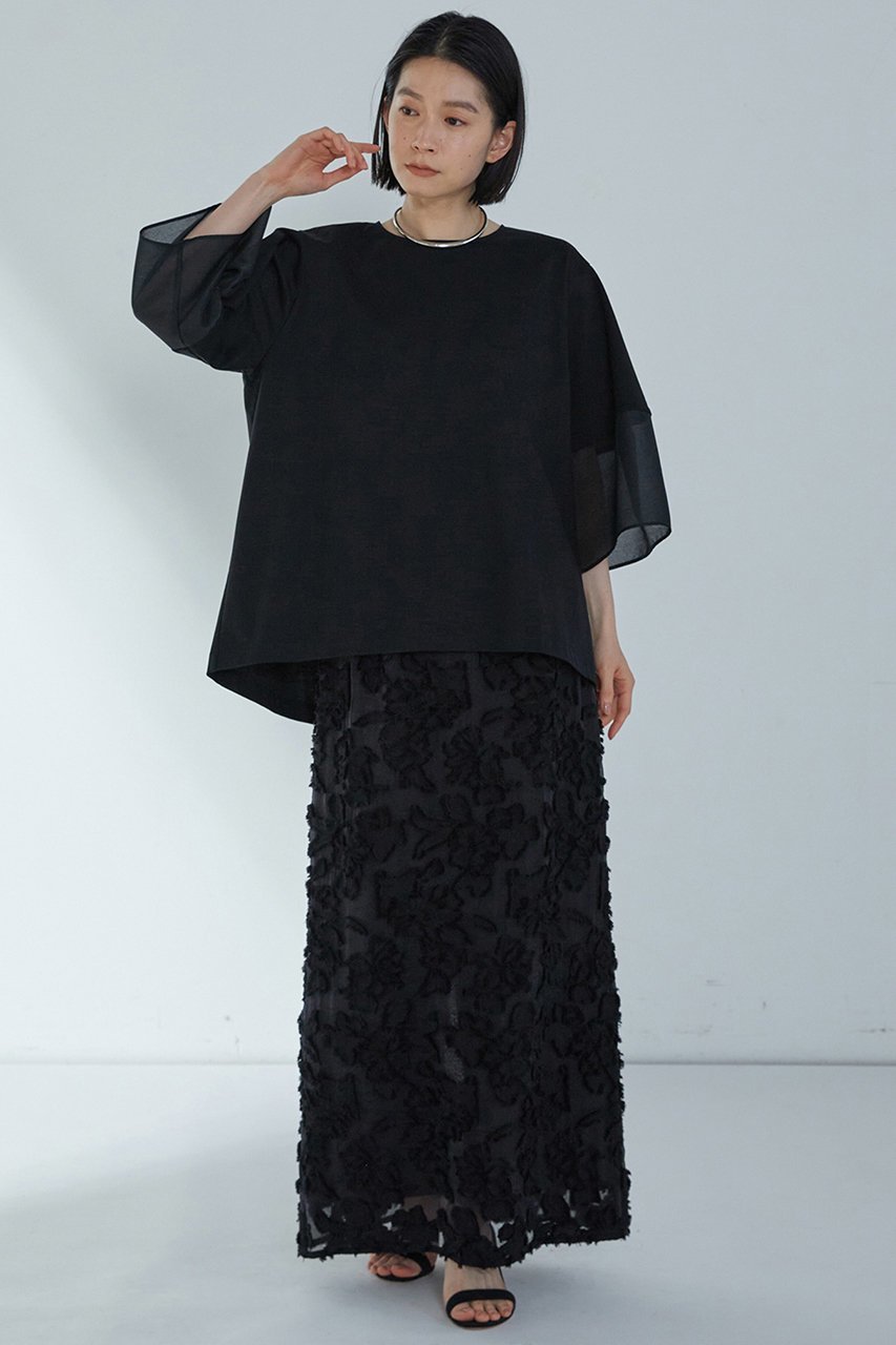 【プルミエ アロンディスモン/1er Arrondissement】のシアーコンビカットソー 人気、トレンドファッション・服の通販 founy(ファニー) 　ファッション　Fashion　レディースファッション　Fashion for Women　トップス・カットソー　Cut & Sew Tops　シャツ・ブラウス・オフィスカジュアル　Elegant Blouses & Button-Ups　ロングTシャツ・Tシャツ　Longline T-Shirts & Tees　カットソー・ベーシックTシャツ　Cut-and-Sewn Tops / Stretch Tees & Basics　カットソー　Cut and Sewn Top　ショート　Short, Short Length　スリーブ　Sleeve, Long Sleeve / Short Sleeve　夏　Summer　春　Spring　S/S・春夏　SS, Spring/Summer, Warm Season　other-5|ID: prp329100004512188 ipo3291000000032810509