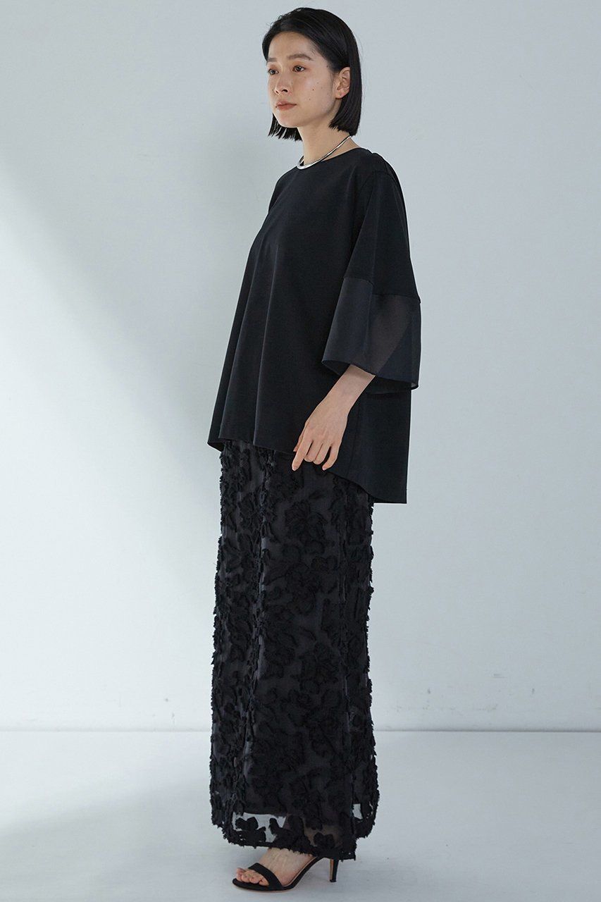 【プルミエ アロンディスモン/1er Arrondissement】のシアーコンビカットソー 人気、トレンドファッション・服の通販 founy(ファニー) 　ファッション　Fashion　レディースファッション　Fashion for Women　トップス・カットソー　Cut & Sew Tops　シャツ・ブラウス・オフィスカジュアル　Elegant Blouses & Button-Ups　ロングTシャツ・Tシャツ　Longline T-Shirts & Tees　カットソー・ベーシックTシャツ　Cut-and-Sewn Tops / Stretch Tees & Basics　カットソー　Cut and Sewn Top　ショート　Short, Short Length　スリーブ　Sleeve, Long Sleeve / Short Sleeve　夏　Summer　春　Spring　S/S・春夏　SS, Spring/Summer, Warm Season　other-6|ID: prp329100004512188 ipo3291000000032810510